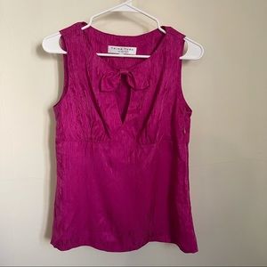 Trina Turk Purple Tonal Keyhole Bow Silky Tank